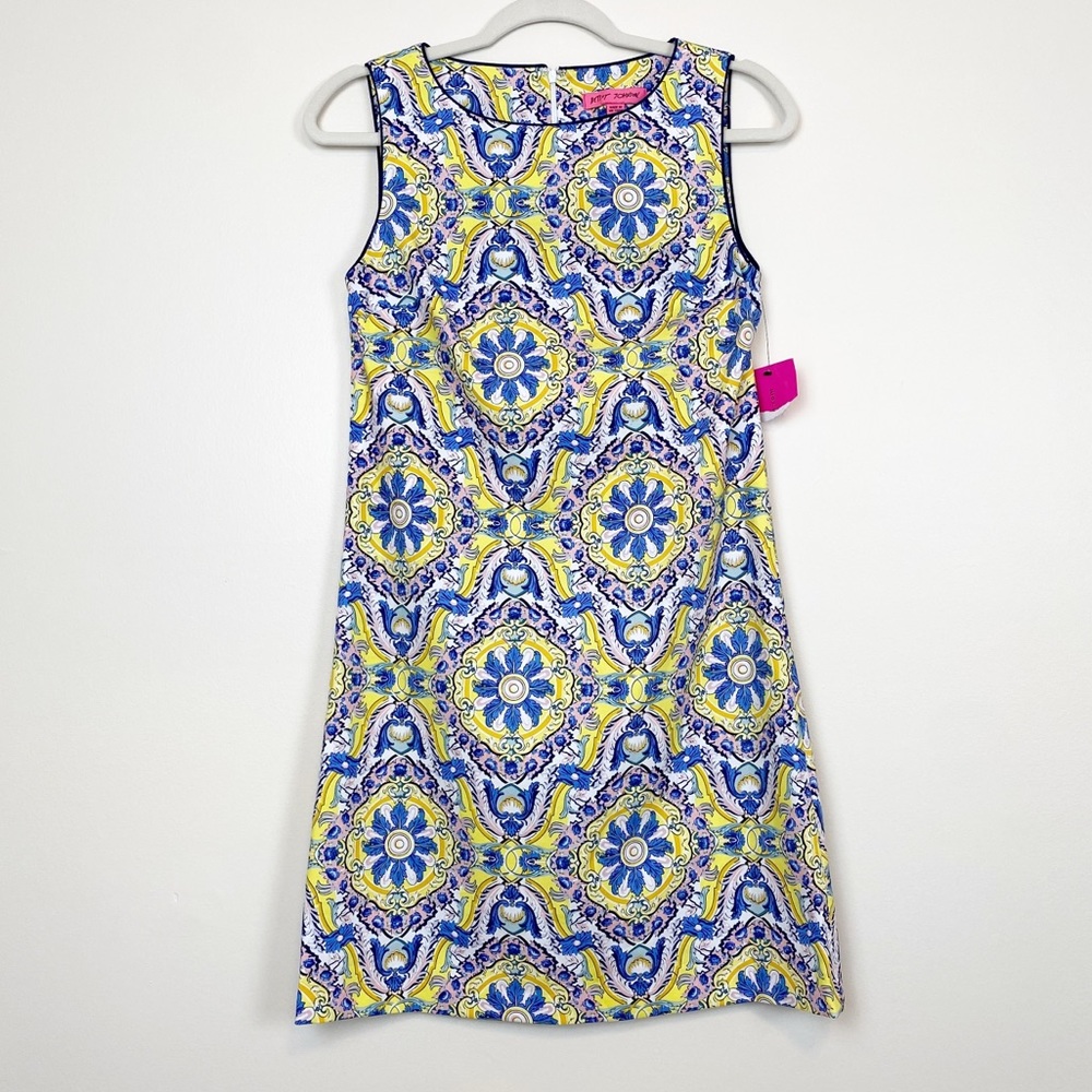 Betsey Johnson Boat neckline Geo Abstract Shift Dress